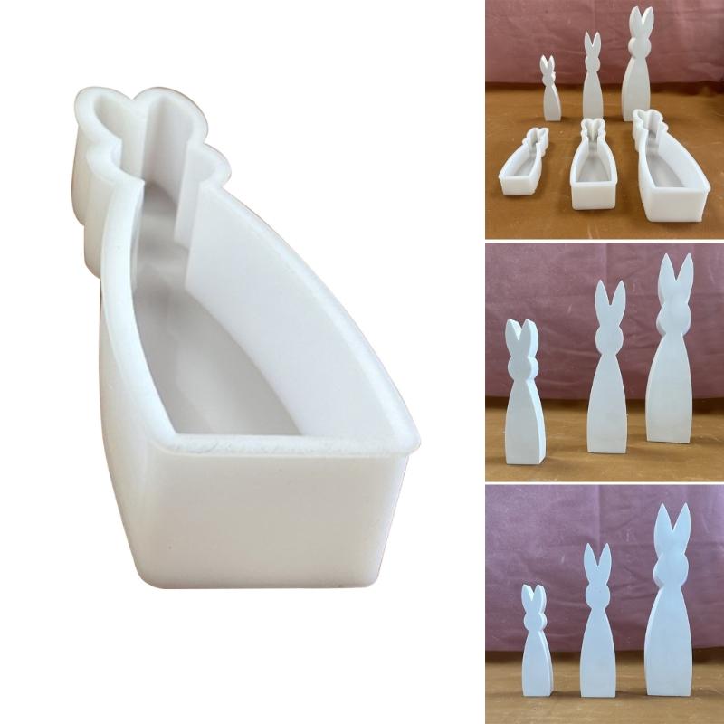 Easter Rabbit Resin Mold 3D Bunnies Resin Mold for DIY Easter Decoration Easter Gift Gypsum Ornament Epoxy Resin Casting