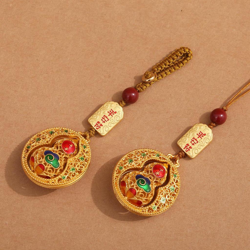 National Trend Sandgold Kürbis Schlüsselanhänger: Unisex Auto- und Handy-Anhänger mit Filigran-Design.