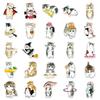 50 Hand-Drawn Q Version Kitten Stickers - Cute Animal DIY Decoration for Computers and Journals