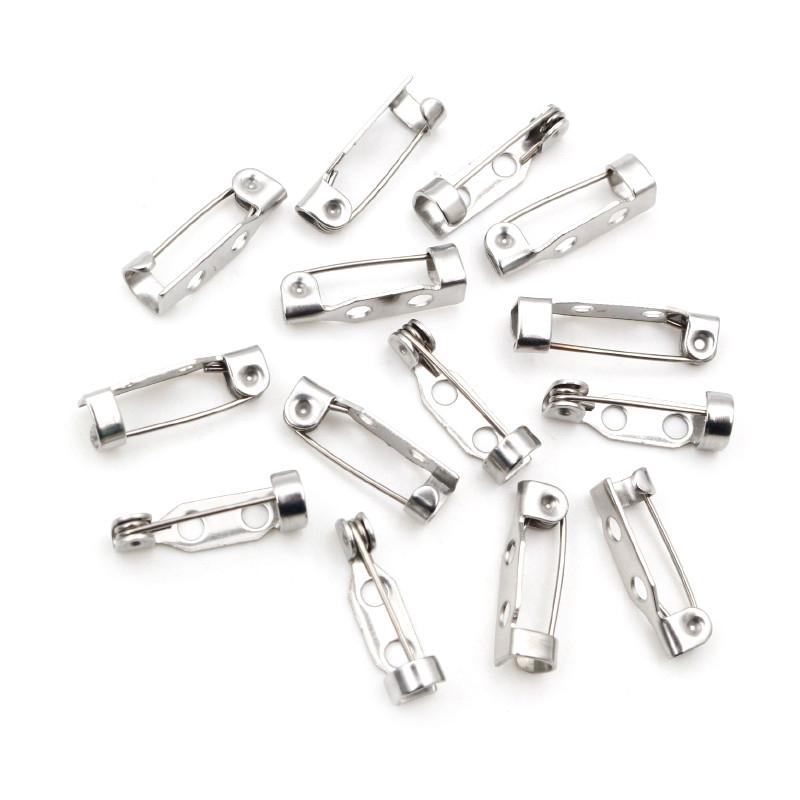 20pcs/lot 14 17 19 25 32mm 316 Stainless Steel Brooch Clip Pins Safety Brooch Settings Blank For DIY Jewelry Making Supplies