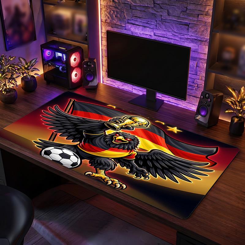 Germany Football Crest Mouse Pad, Extended Non Slip Rubber Desk Mat for Gaming Office Laptop Fan Gift