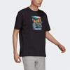 Adidas Originals Landscape Print Athletic Short Sleeve T-Shirt Unisex Tops Black H09063