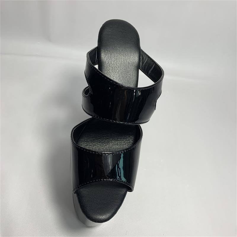 2025 summer new fairy wind one-word cool slippers waterproof table girl summer wear sandals stiletto high heels women's shoes