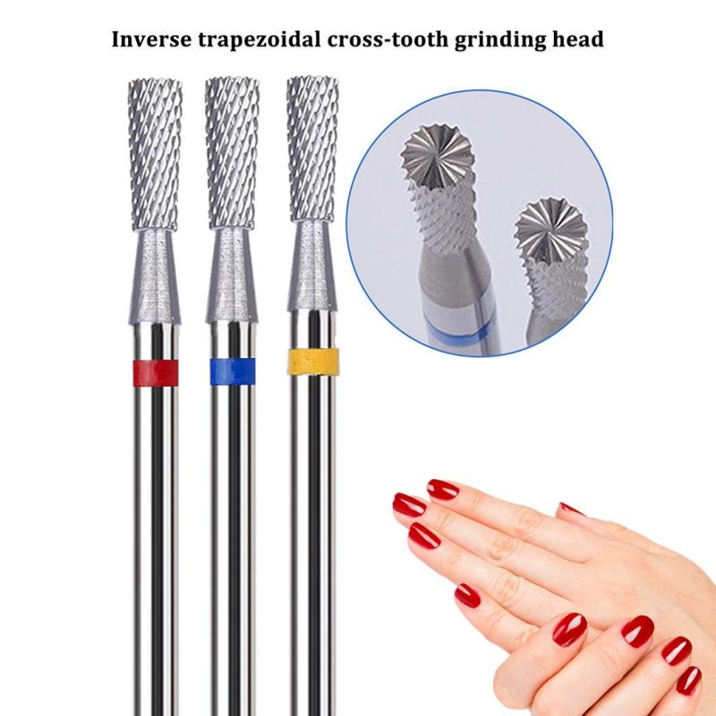 Inverted Ladder Crossing Teeth Nail Drill Bit Milling Cutters Manicure Pedicure Machine Accessories For Gel Polish Remover Tool