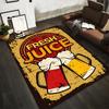 Retro Style Carpet with Fresh Juice Mug Design In Yellow & Red Suitable for Use As an Anti-slip for Living Room Bedroom Sofas