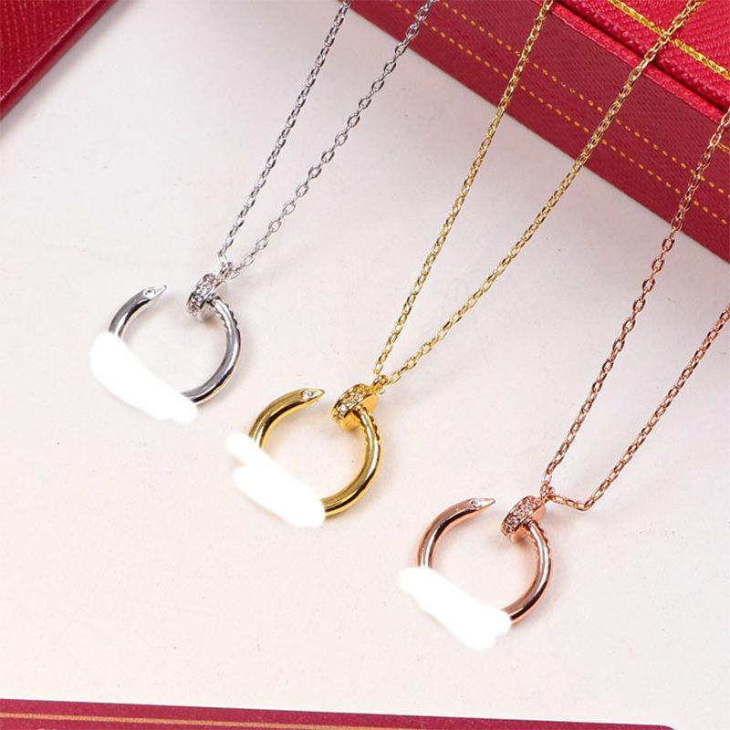 Kajia Diamond Nail Necklace - Elegant Women's European and American Style Non-Fading Clavicle Chain