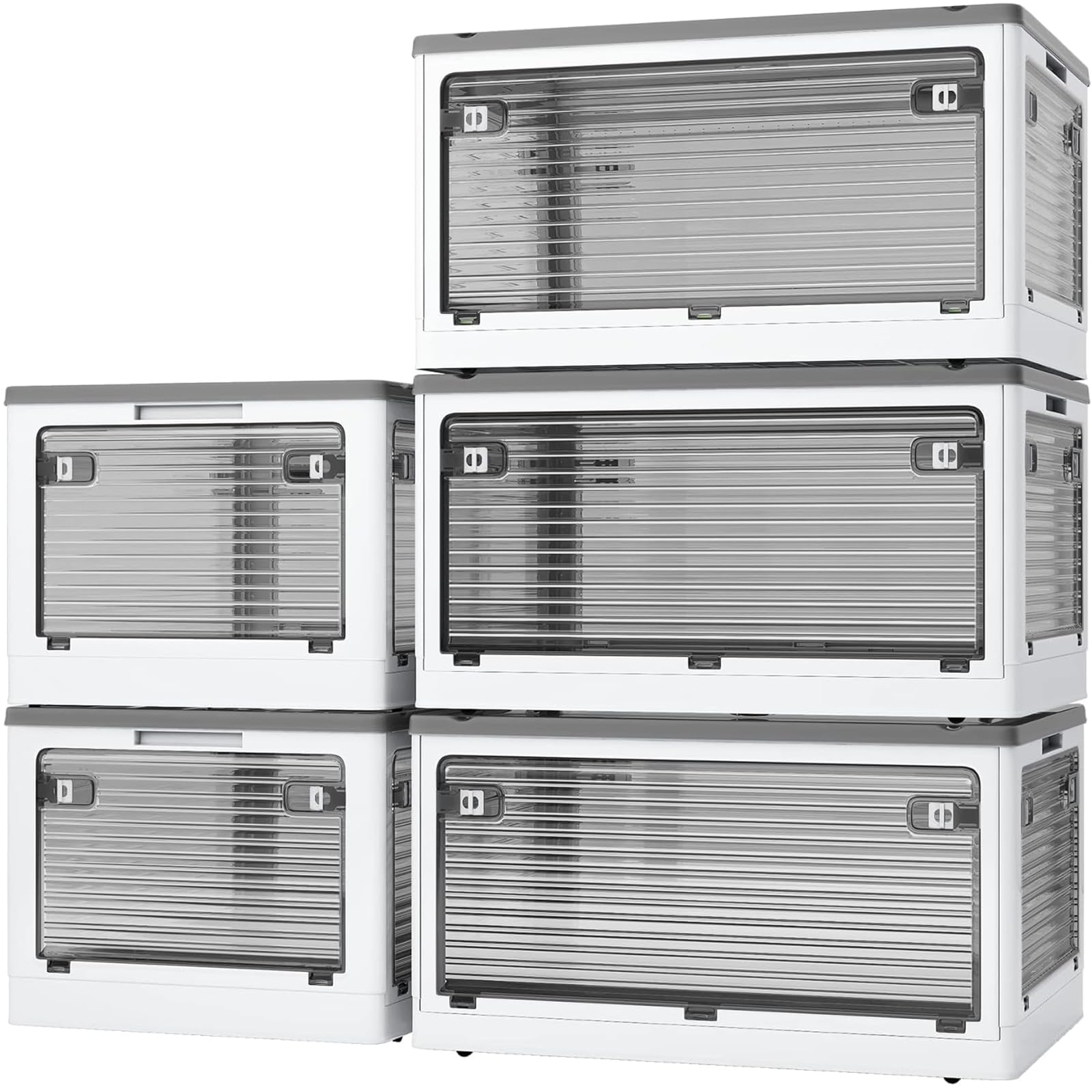 

X XUNTAO Хранение с доступом из всех мест хранения Маленький контейнер Прочный Большой для дома и нескольких различных цветов [Складная коробка] Крышка, штабелируемая,