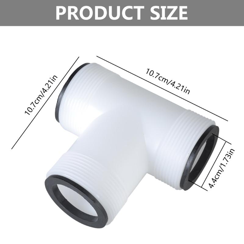 Pool Hose Adapter Connector Replacement T Splitter with 3 Rings Connectors 1.5in Valves to 1.5in Hose for Swimming Pool