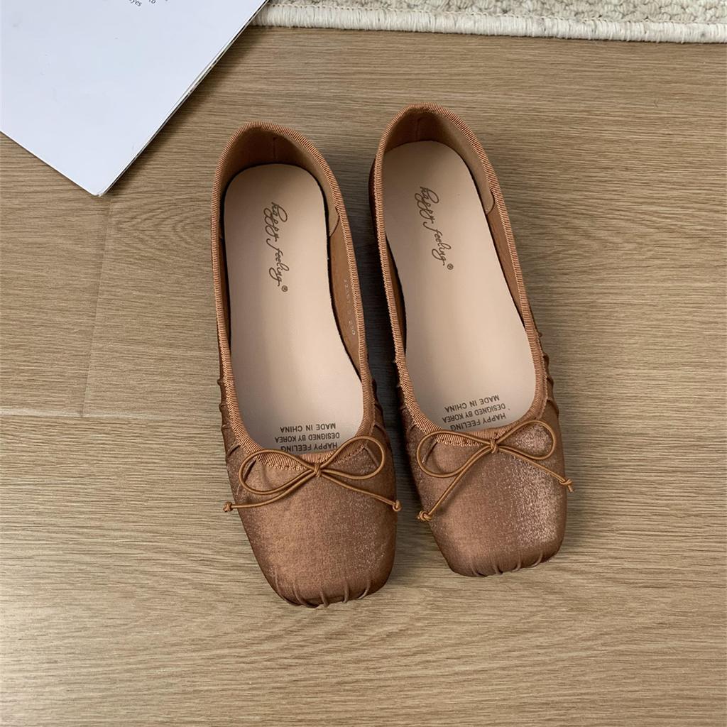 Fashion Bailamos New Elegant Women Flats Comfortable Ballet Shoes Woman Classic Round Toe Bowtie Ballerina Flats Ladies Soft Loafers Muj