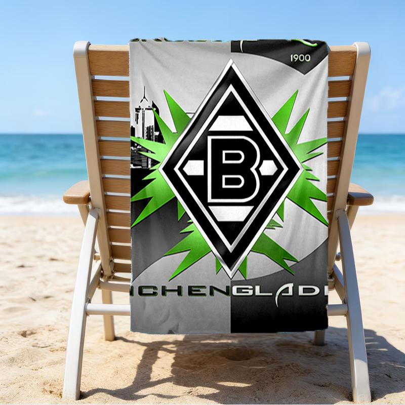 Mönchengladbach Wappen Strandtuch - Weiche, Saugfähige Mikrofaser, Leicht, Ideal für den Strand, Partys, Reisen, Camping Fanartikel