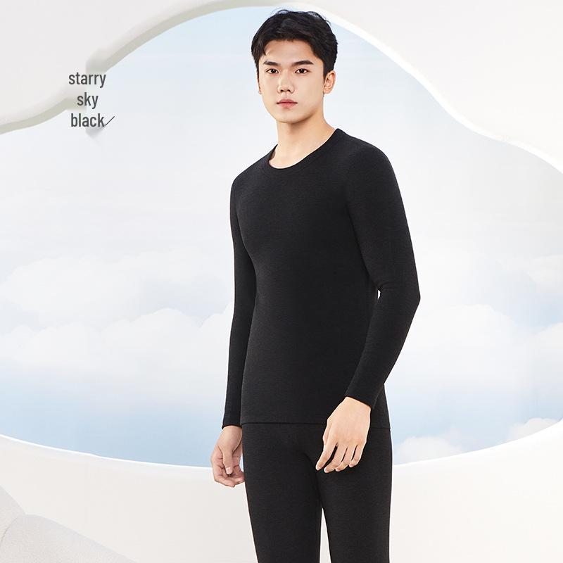 

Мужские брюки-базовый слой экстра-толстые бархатные кашемировые шелковые флисовые с круглым вырезом антибактериальные L