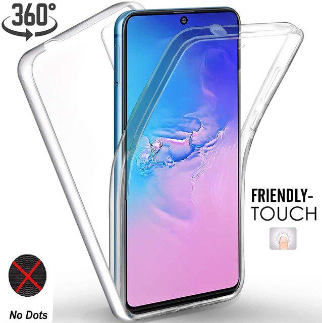 

360 Повний корпус корпусу для Samsung Galaxy A51 A31 A71 A01 A01 A21S A30S A50 A70 S20 Ультра Примітка 10 Lite S10 Plus S9 S8 Подвійний очистити м яке покриття Фонду Samsung A70 чистий