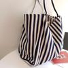 Borsa a Shopper da Donna in Tela di Grande Capacità Semplice Borsa a Spalla a Strisce Borsa a Mano con Manico Superiore Femminile Casual Multifunzionale da Viaggio