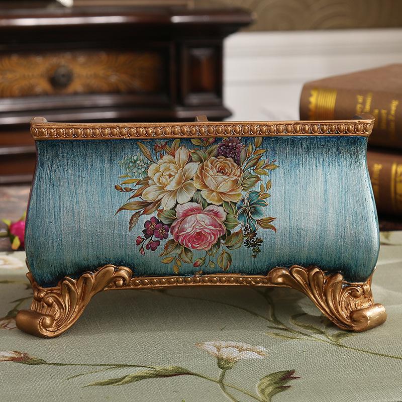 Creative European Style Storage Box Ornament Retro Remote Control Box Desktop Living Room Coffee Table Home Decoration