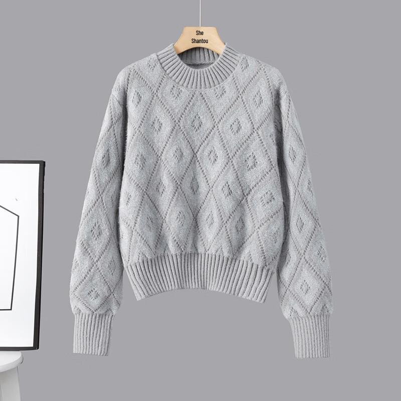 Dam Höst 2025 Lös Rundhals Långärmad Färgblockströja