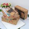 3 Peças/conjunto Caixa de Doces e Biscoitos de Natal Caixa de Presente de Papel Kraft Caixas de Lanches para Comida Padaria Com Janela Transparente Decoração de Ano Novo Saco de Presente para Crianças