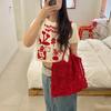 Salty Butter Lace Knit Bag No.2-Red