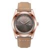 Luxury Men's Leather Strap Watch Round Dial Quartz Watch Casual Minimalist Watch Men's Clock Gift