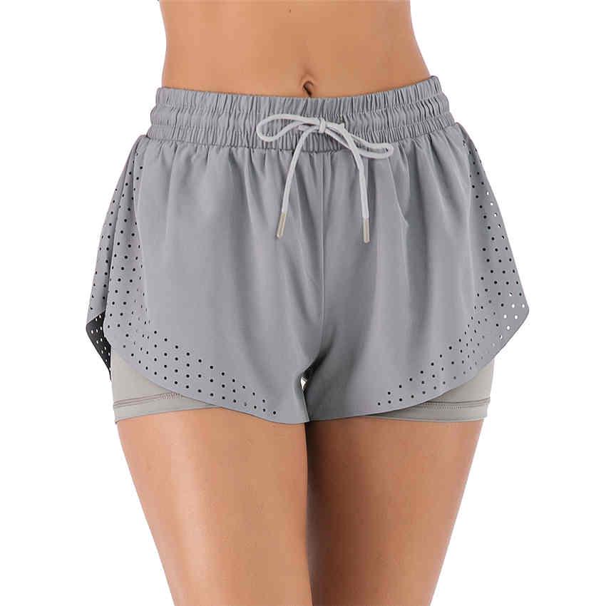 Women Summer Running Shorts Elastic Waist with Waist Rope Quick Dry Sports Fitness Workout Shorts