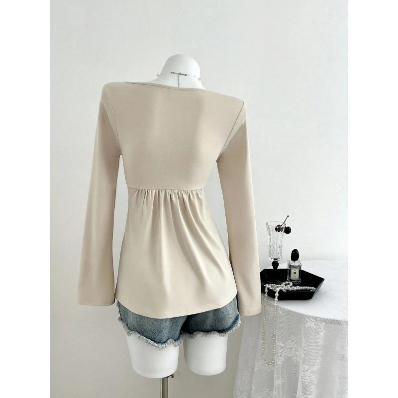 Frühling Herbst Französisches Design Gedrehter Brustkorb Modischer Stil Winter Kapuzenpullover Langarm Damen