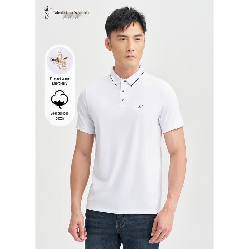 TRIES Kranstickerei 3.0 Kurzarm Piqué Poloshirt