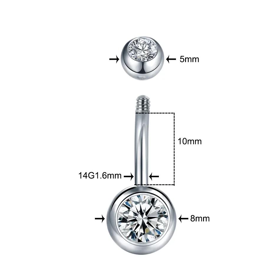 1PC 316L Surgical Steel Belly Button Rings Crystal Piercing Navel Piercing Earring Belly Piercing Sexy Body Jewelry Gift