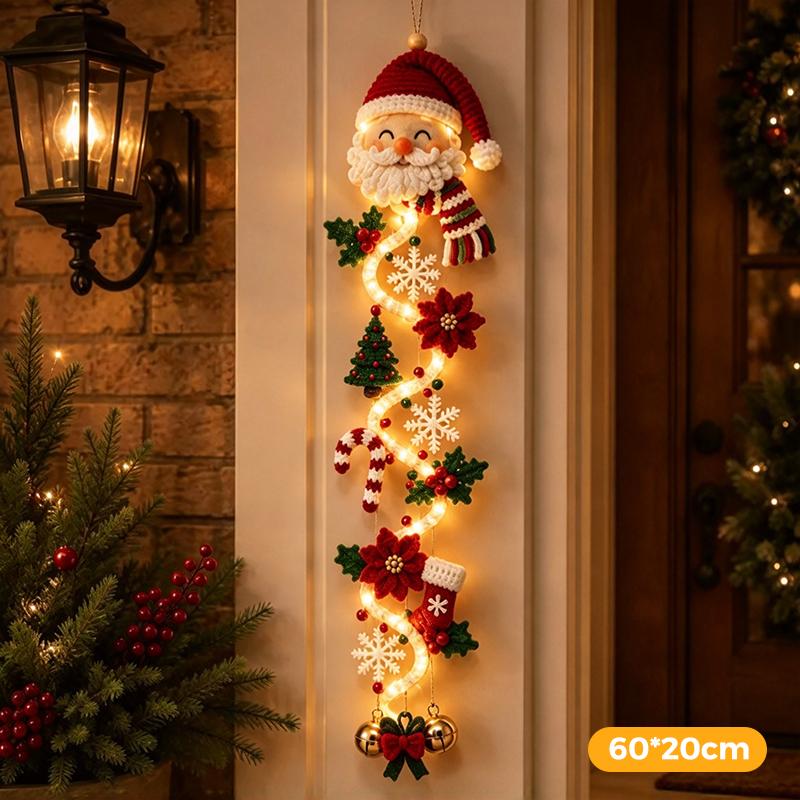 Leuchtender Weihnachts-Türhänger Spiralstil Anhänger mit Glocke Schneeflocken-Dekor Für Weihnachten 2026 Hausgarten Aufhängung Fensterdekor Geschenk
