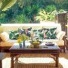 Green Garden Outdoor Cushion Covers Set With Linen Fabric For Patio Lounge Decor