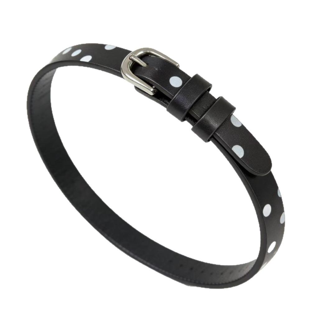 Leather Material Polka Dot Belt Polka Dot Pattern Retro Polka Belt Designer Leather Belt For Women