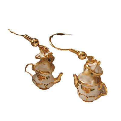Pendientes de Moda con Nueva Artesanía de Esmalte Chapados en Oro Hechos a Mano Pendientes de Dibujos Animados Accesorios