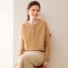Lekasha Women's Cashmere Color Block Two-in-One Round Neck Long Sleeve Sweater