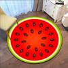 Cute Watermelon Round Rug Flannel Printed Floor Mat Kids Room Decor Summer Theme Playroom Carpet Bedroom Nursery Furniture