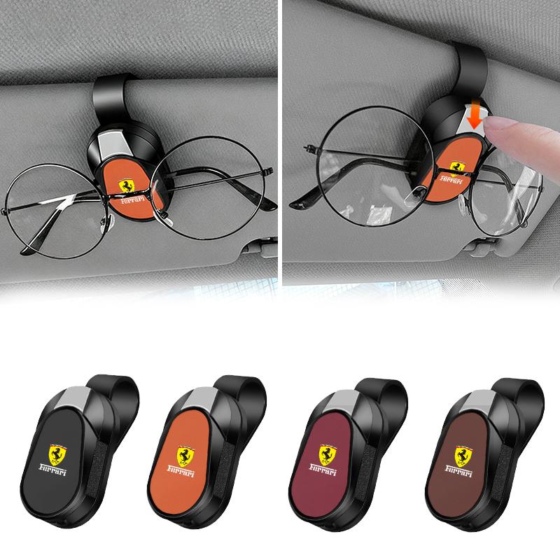 Multi-functional Car Glasses Clip Sun Visor Sunglasses Holder For Ferrari SP1 812 F40 F12TDF Spider SF90 458 488 599 612 FF F12 MQ5