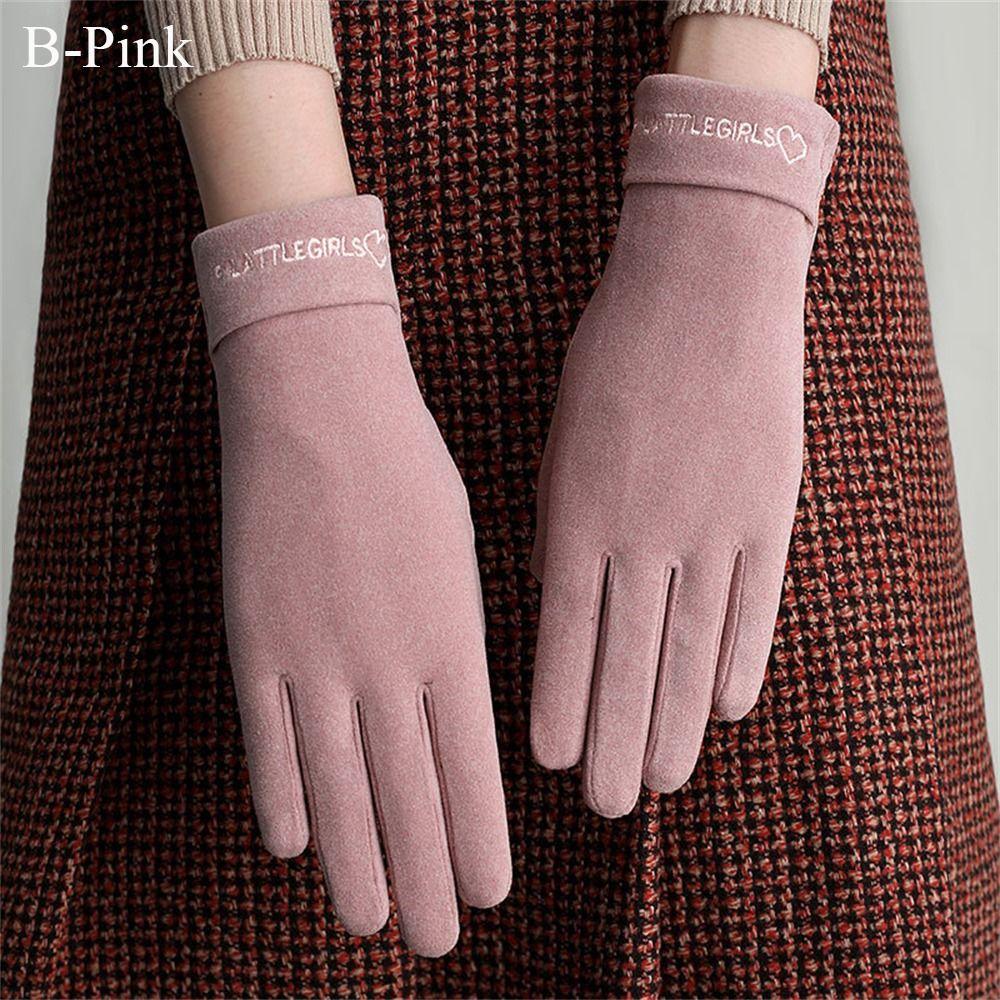Thin Velvet Warm Gloves Touch Screen Mittens Fashion All Finger Gloves Outdoor