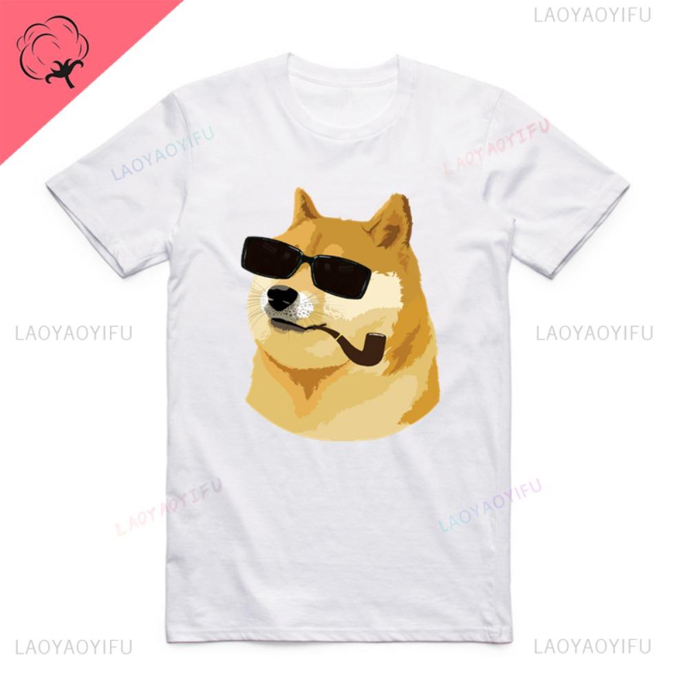 Creativity Unisex Unisex Women Print Thug Doge Deus God Dogshiba Inu White Tshirt Short Sleeve ONeck Harajuku Cotton Funny Tshirt