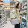 Schoolbag small fresh cute cartoon girl schoolbag high value ins niche design plaid large capacity backpack