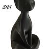 Cat Desk Decor 3D Printed Meditating Figurine, Modern Abstract Sculpture with Cross-Legged Pose, Narrative Space Decoration Minimalist for Office