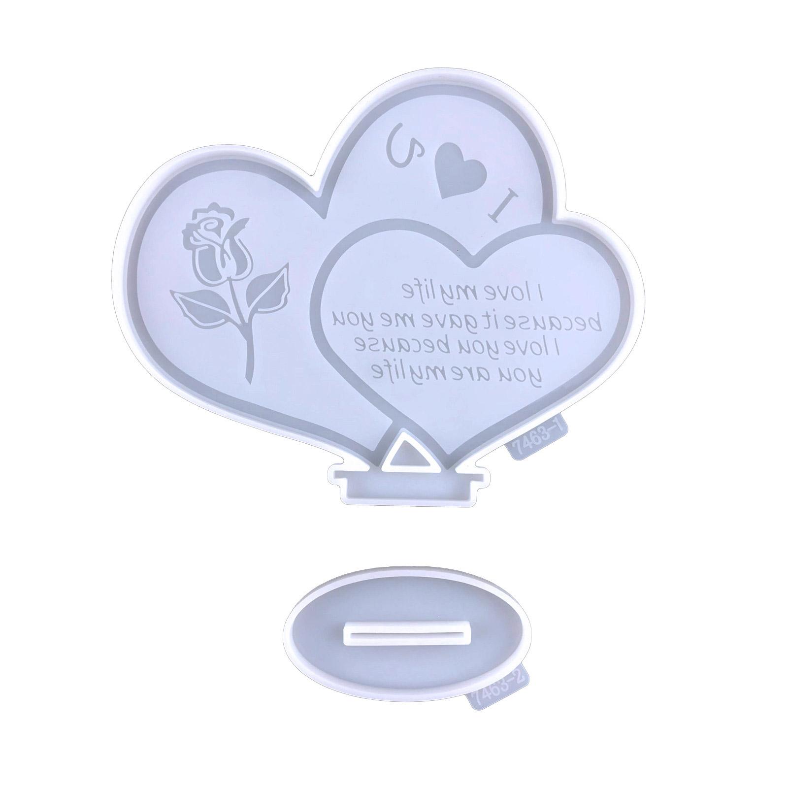 

Diy Crystal Drop Glue Aromatherapy Gypsum Abrasive Heart-shaped Ornaments Pendant Silicone Mold with Bracket Mold прозрачный