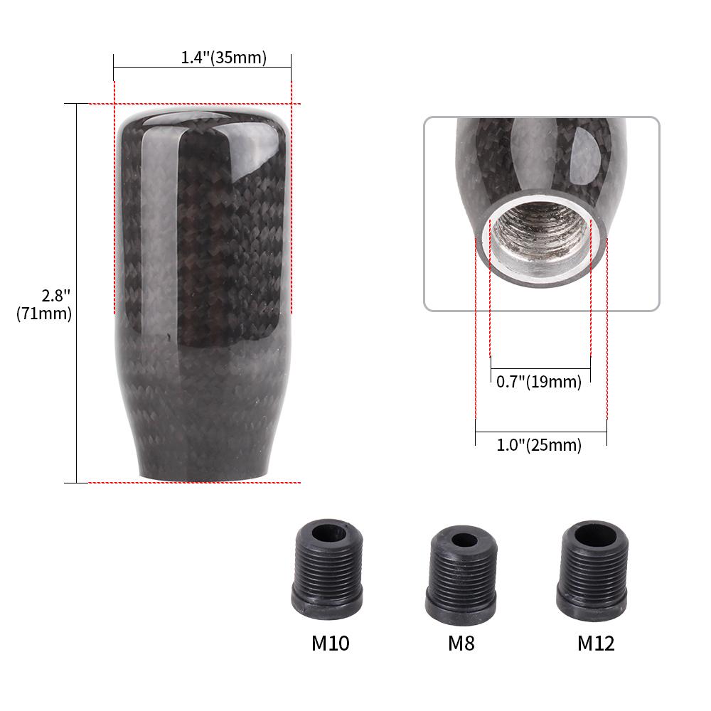 RASTP-New Carbon Fiber Gear Head 5-speed 6-speed Shift Handle Wave Stick Head Gear Head Car Modification Accessories