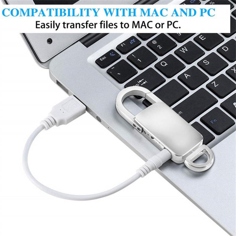 S20+ Schlüsselanhänger-Sprachrekorder, HD-Rauschunterdrückung, sprachaktivierte Aufnahme von Audio-Sound