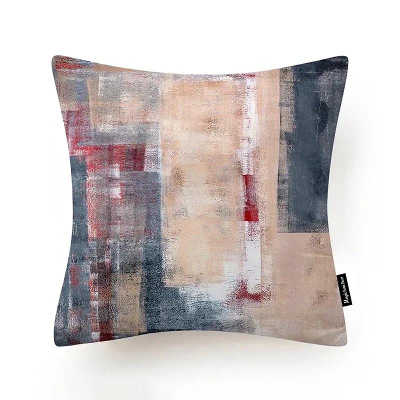 30X50/40X40/45X45CM Abstract Oil Painting Geometry Cushion Cases Yellow Blue Green Modern Abstract Art Pillows Case Sofa Pillows