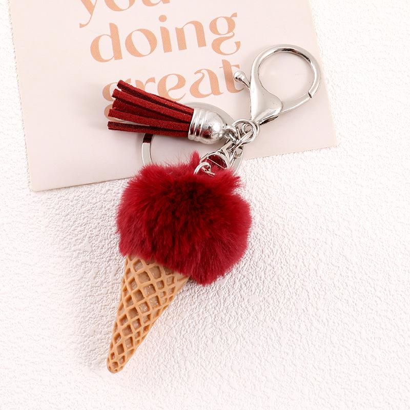 Women's Faux Mink Fur Ball Keychain with Tassel - Versatile Accessory for Bags & Phones