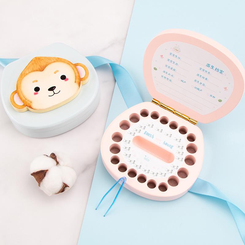 Baby Baby Teeth Storage Box Baby Fetal Hair Collection Box Children's Tooth Change Storage Commemorative Box Wooden