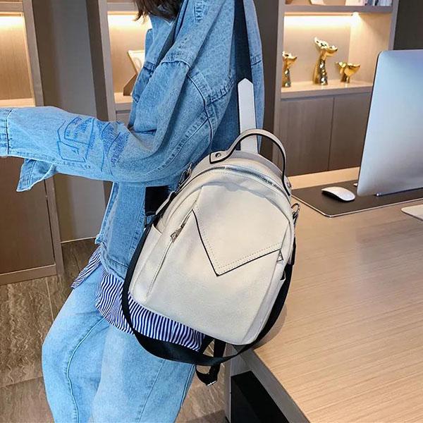 Rucsac de damă Vintage moale PU Rucsac de umăr antifurt Rucsac de școală de culoare solidă pentru fete adolescente