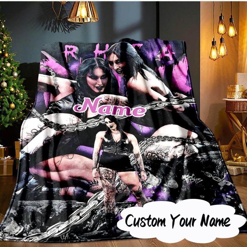 Custom Name Wrestling Entertainment Blanket  Ideal Bedding Blanket Perfect for Travel, Camping, Living Rooms, Offices, Sofas, Fan Christmas Gift