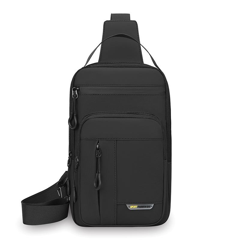 Multi-Layer Men's Chest Bag Handbag Solid Color Shoulder Bag
