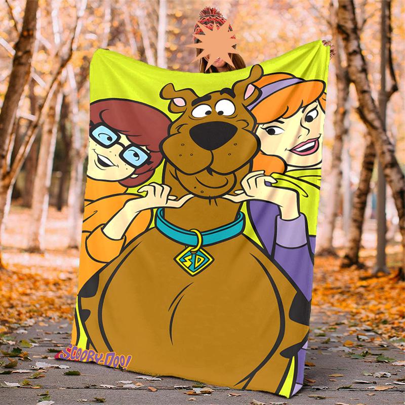 Scooby Doo Flannel Blanket Soft Warm All-Season Throw, Design for Camping, Car Travel, Hiking Sofa, Bed, Office Perfect Gift for Parties