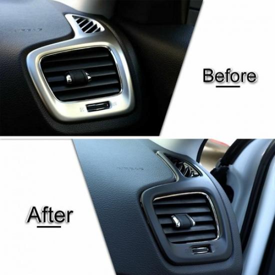 For Jeep Compass 17+ Dashboard Side Air Outlet Vent Cover Frame Trim Accessorie
