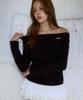 ROSEFRANTZ Wool Off Shoulder Knit [Black]