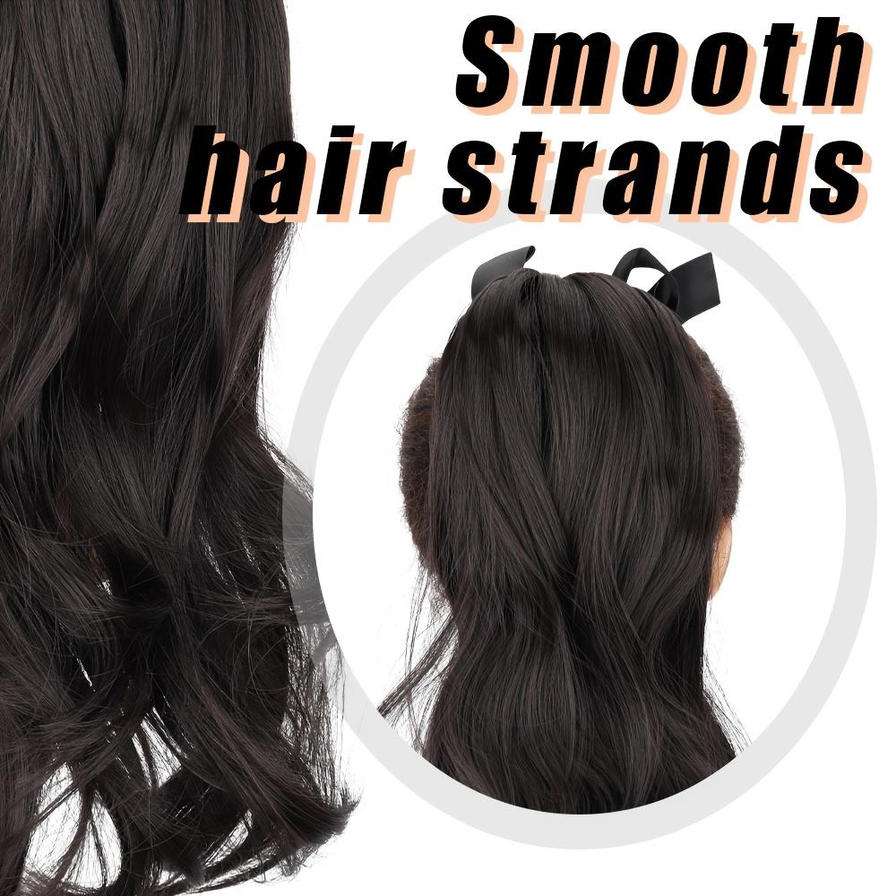 14-Inch Curly Clip-On Ponytail Wig, Bow Claw Ponytail, Suitable for Daily Wear by Ladies, Ponytail Wig